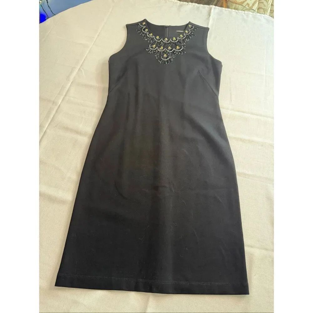 J. McLaughlin Black Beaded Embellished Dress Size Small